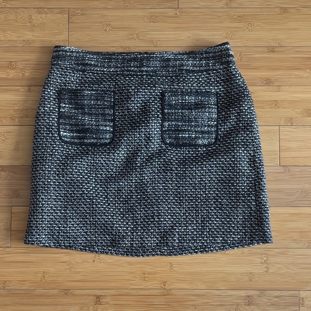 LOFT Black and Gray Textured Pencil Skirt